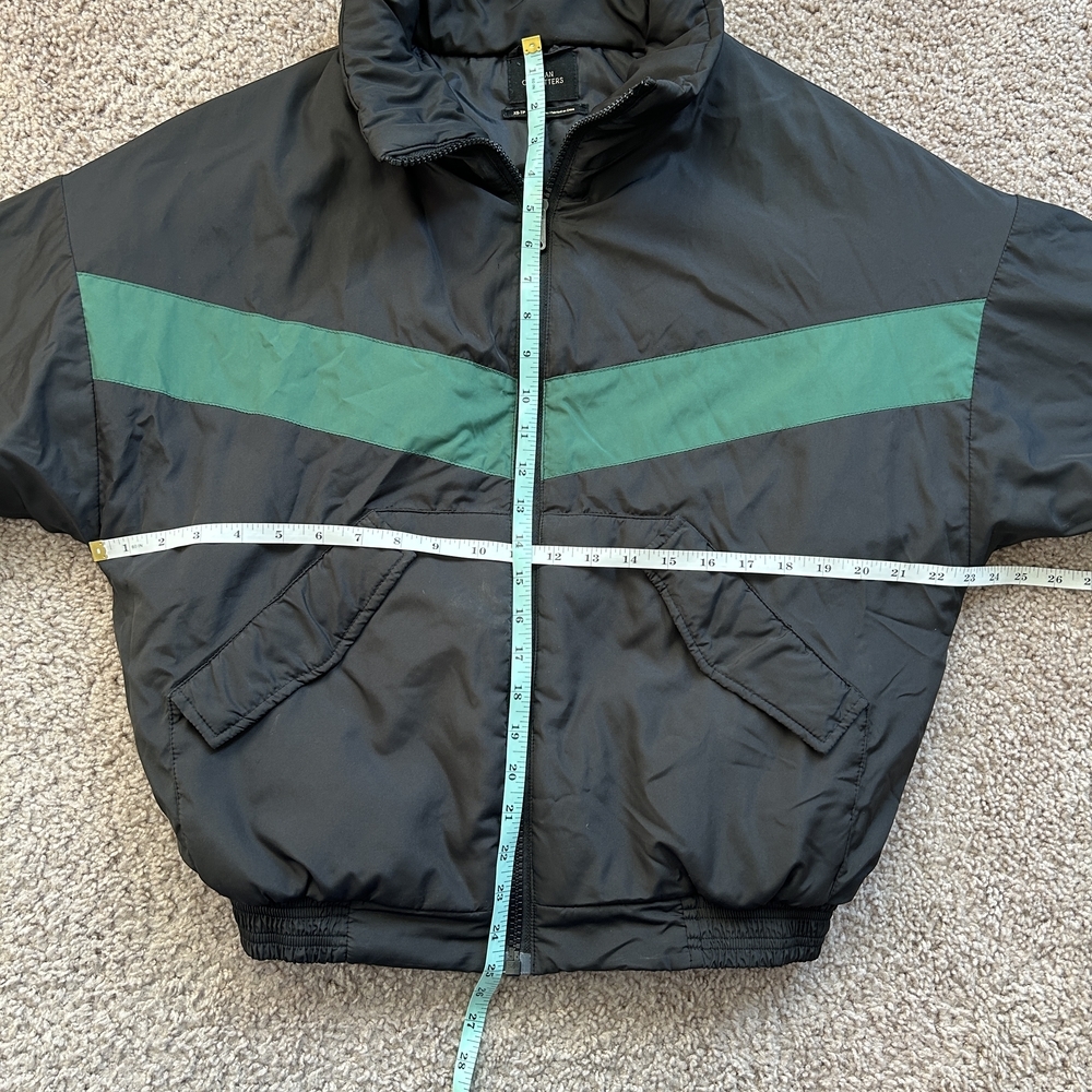 Urban Outfitters Black Green White Striped Puffer Jacket Size XS - Picture 12 of 13